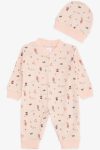 Forest Themed Baby Girl Romper in Powder Pink (0-3 Months)