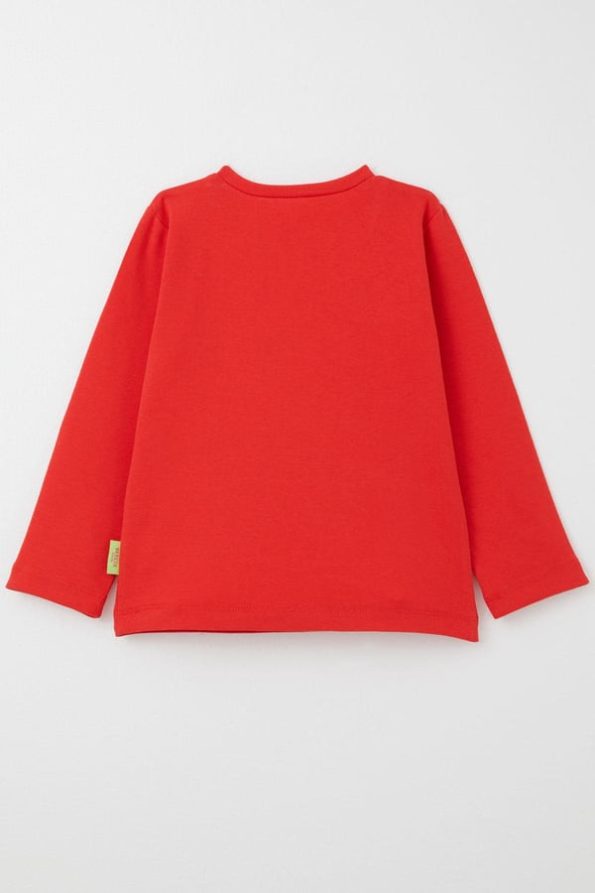 Girls' Long Sleeve Basic T-Shirt in Coral (9 Months - 3 Years)