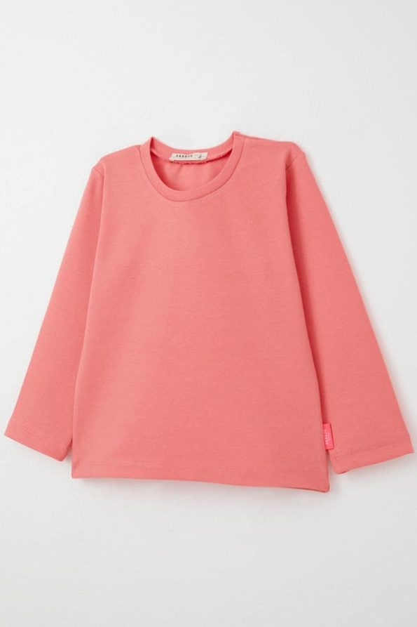 Girls' Baby Long Sleeve Basic Coral T-Shirt (9 Months - 1.5 Years)