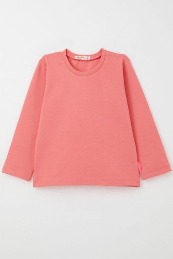 Girls' Baby Long Sleeve Basic Coral T-Shirt (9 Months - 1.5 Years)