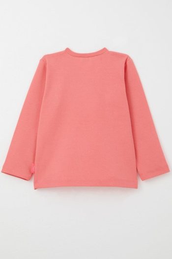 Girls' Baby Long Sleeve Basic Coral T-Shirt (9 Months - 1.5 Years)