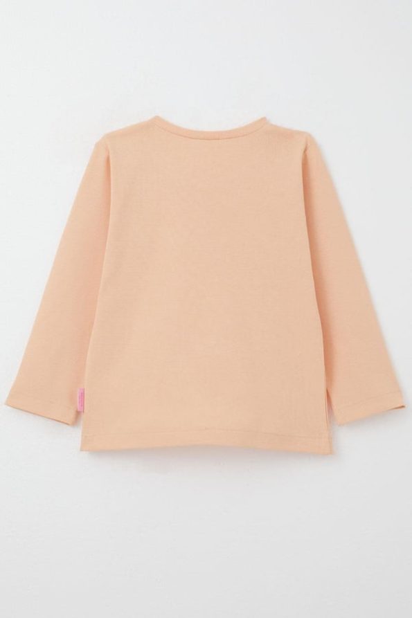 Girls' Long Sleeve Basic T-Shirt in Salmon (9 Months - 3 Years)