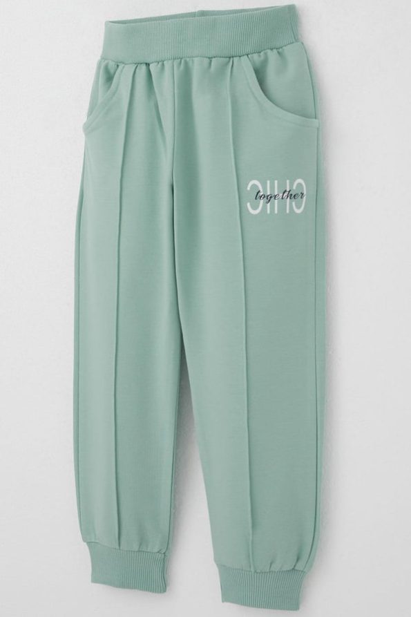 Girls' Mint Green Printed T-Shirt with Stitch Detail (Ages 3-7)
