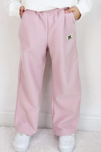 Girls' Regular Fit Sweatpants with Elastic Waist and Pockets in Light Lilac (Ages 7-12)