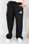 Girls' Black Jogger Pants with Elastic Waist and Pockets (Ages 6-10)