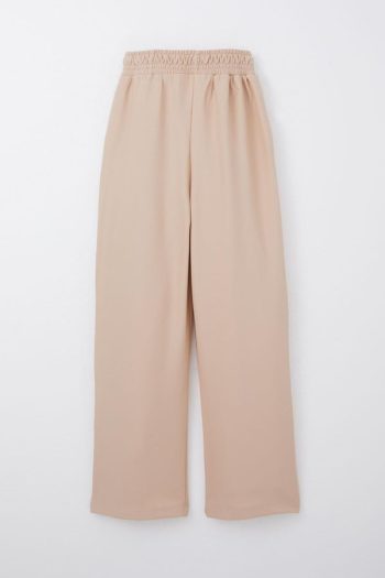 Girls' Casual Beige Sweatpants with Elastic Waist and Pockets (6-12 Years)