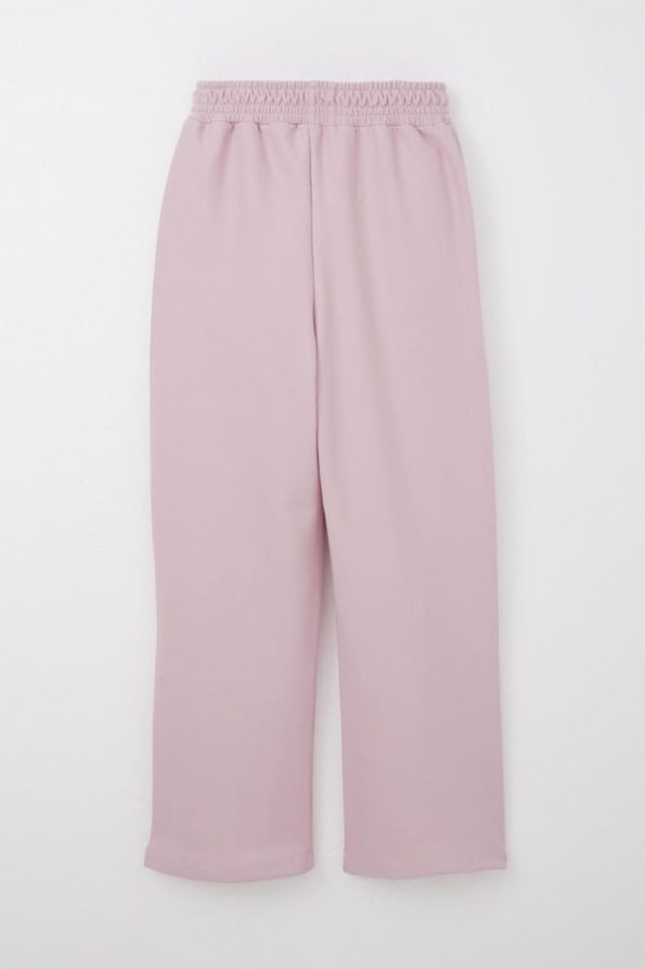 Girls' Regular Fit Sweatpants with Elastic Waist and Pockets in Light Lilac (Ages 7-12)