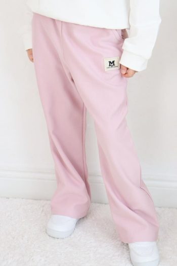 Girls' Regular Fit Sweatpants with Elastic Waist and Pockets in Light Lilac (Ages 7-12)