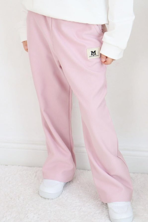 Girls' Regular Fit Sweatpants with Elastic Waist and Pockets in Light Lilac (Ages 7-12)