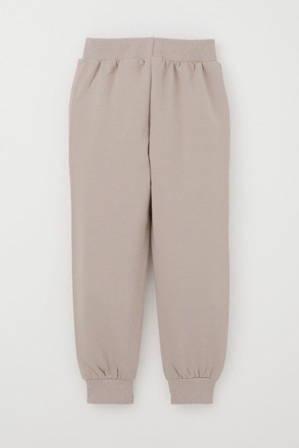 Girls' Sweatpants with Pocket and Stitch Detail in Mink (Ages 3-7)
