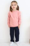 Girls' Sweatshirt Set with Floral Print in Dusty Rose (1-3 Years)