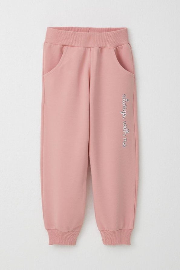 Girls' Sweatshirt Set with Bow and Cute Bunny Print in Ecru (1-4 Years)