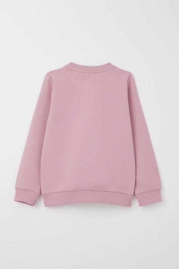Girls' Love-Themed Sweatshirt Set in Dusty Rose (Ages 1-4)