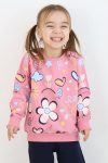 Girls' Spring-Themed Floral Sweatshirt in Dusty Rose (2-5 Years)