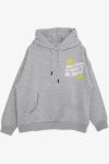 Girls' Hooded Sweatshirt with Printed Design in Grey Melange (8-9 Years)