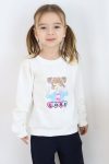 Girls' Printed Sweatshirt in Ecru (Ages 1.5-5)