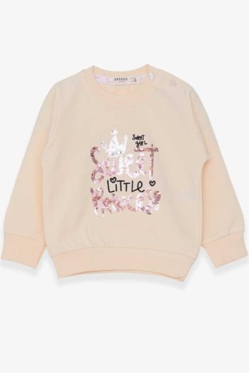 Embroidered Sequin Cream Sweatshirt for Baby Girls (1 Year)