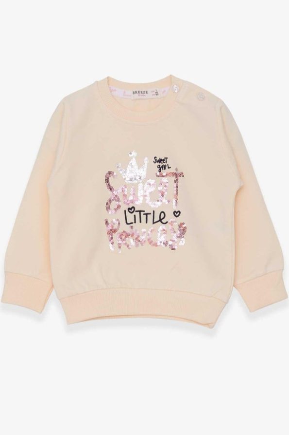 Embroidered Sequin Cream Sweatshirt for Baby Girls (1 Year)