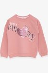 Girls' Sweatshirt with Glitter Print in Rose Dust (4-8 Years)