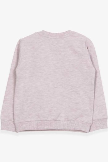 Girls' Printed Sweatshirt with Umbrella Design in Beige Melange (1.5-5 Years)