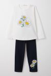 Girls' Floral Printed Legging Set in White (1.5-4 Years)