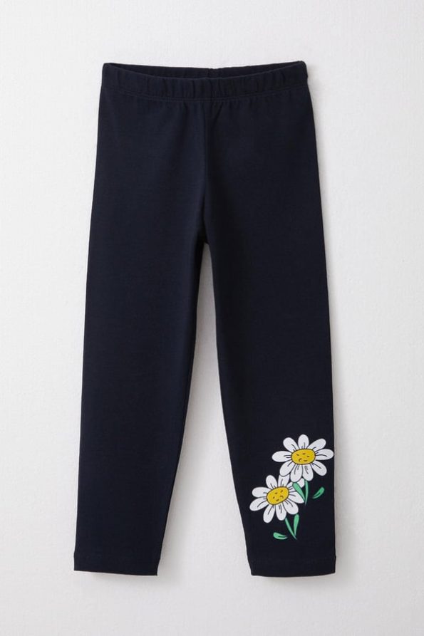 Girls' Floral Printed Legging Set in White (1.5-4 Years)