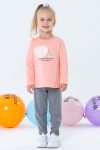 Girls' Legging Set with Perfume Bottle Embroidery and Lace Hearts in Salmon (1.5-3 Years)