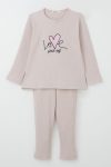 Love-Themed Embroidered Legging Set for Girls (Ages 2-5)