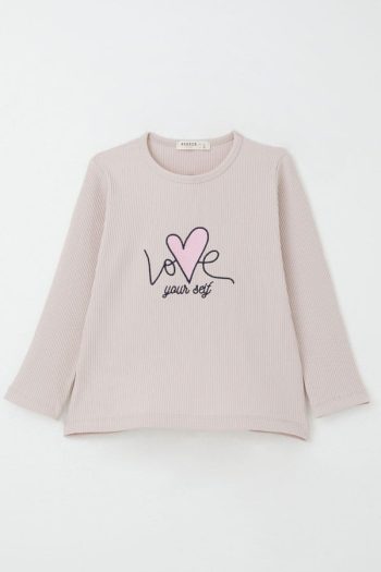 Love-Themed Embroidered Legging Set for Girls (Ages 2-5)