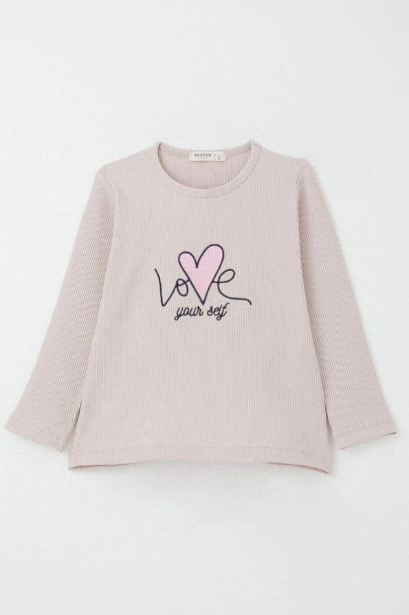 Love-Themed Embroidered Legging Set for Girls (Ages 2-5)