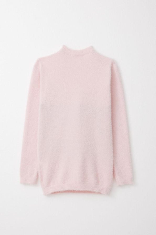 Girls' Basic Knit Sweater in Pink (Ages 8-12)