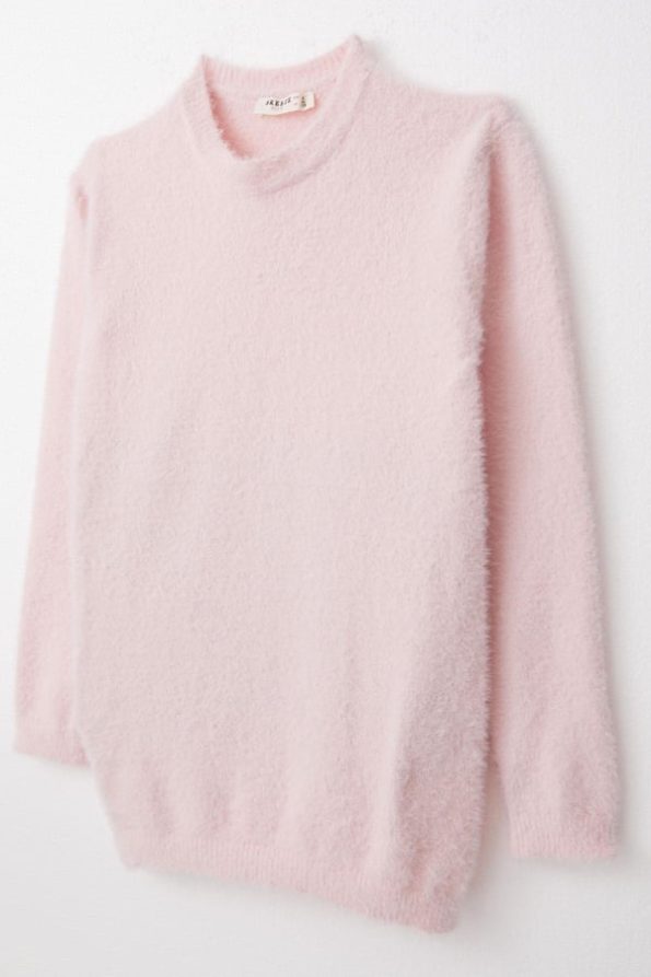 Girls' Basic Knit Sweater in Pink (Ages 8-12)