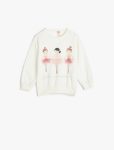 Girls' Baby Ballerina Print Long Sleeve Cotton Sweatshirt