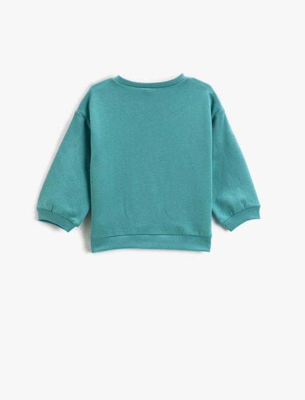 Girls' Printed Long Sleeve Crew Neck Sweatshirt