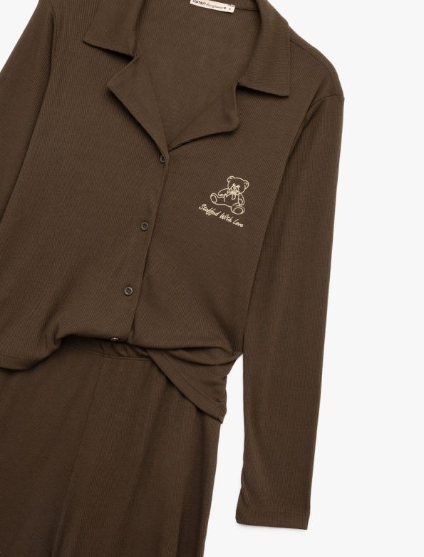 Shirt Collar Pajama Set