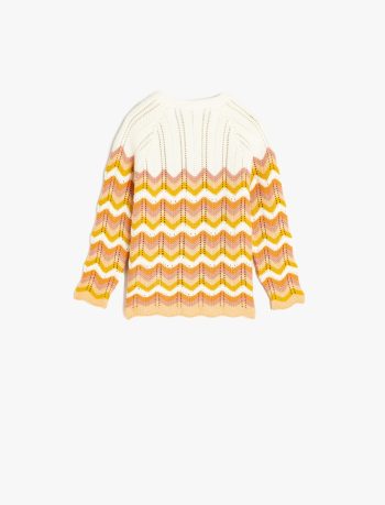Girls' Long Sleeve Patterned Knit Cardigan