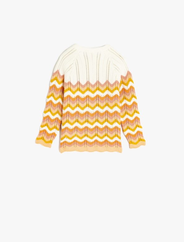 Girls' Long Sleeve Patterned Knit Cardigan