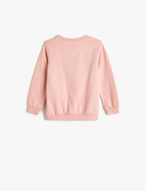 Girls' Baby Heart Print Long Sleeve Cotton Sweatshirt