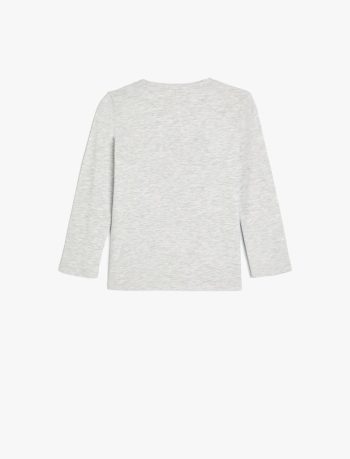 Girls' Long Sleeve Crew Neck Cotton T-Shirt with Slogan Print