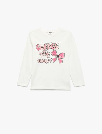 Girl Bow Printed T-Shirt