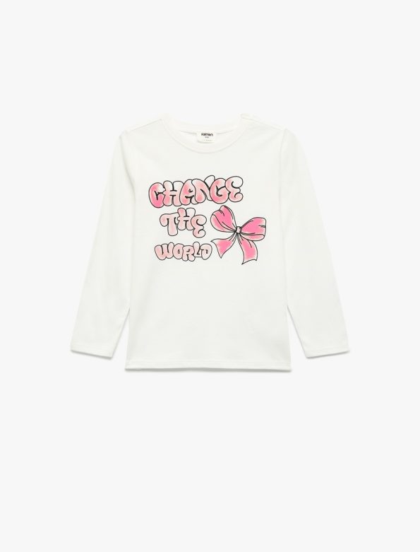 Girl Bow Printed T-Shirt
