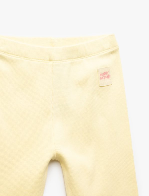 Cotton Label Detail Basic Leggings for Baby Girls