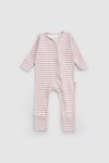 Pink Modal Romper with Built-in Gloves and Booties