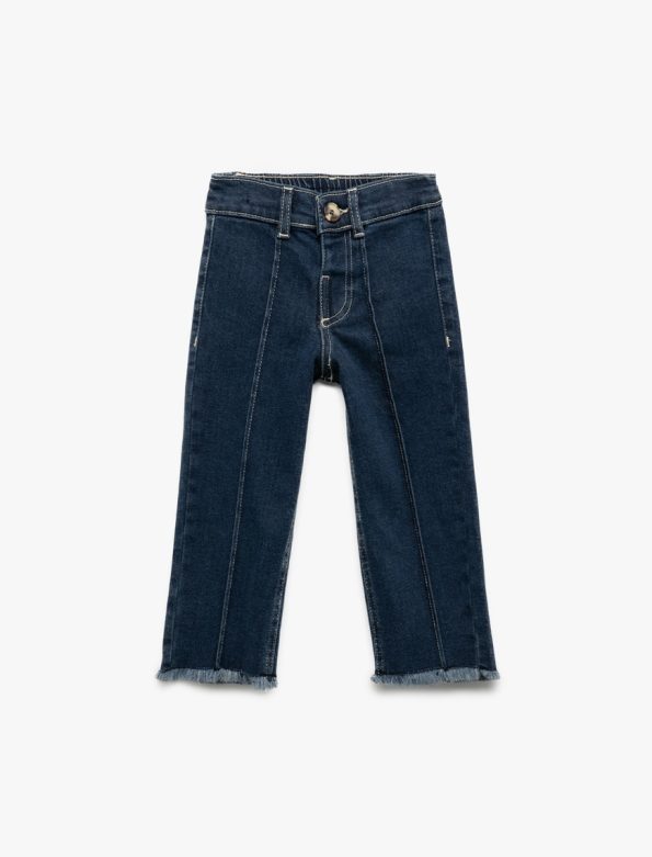 Girls' Cotton Wide Leg Denim Pants