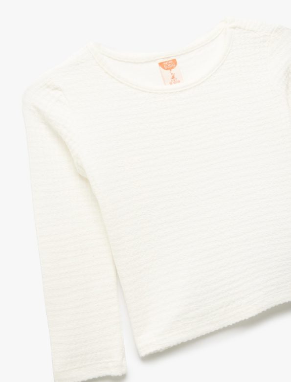 Girls' Long Sleeve Crew Neck Viscose Basic T-Shirt