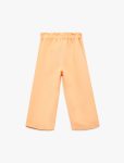 Girls' High-Waisted Elastic Waist Linen Blend Pants