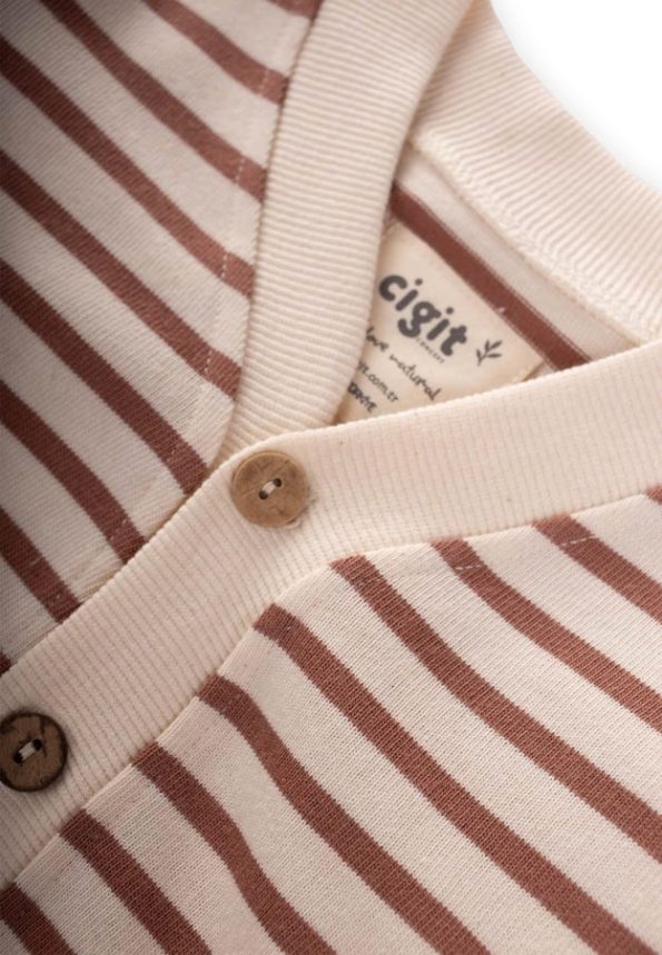 Striped Cardigan for Ages 2-10 in Brown