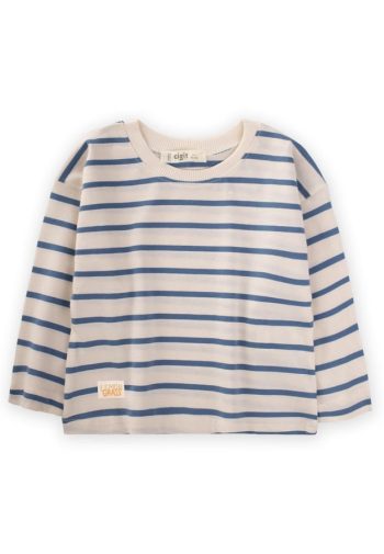 Striped Seasonal T-Shirt for Ages 1-10 Indigo Blue