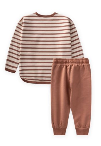 Striped Sweatshirt Set for Ages 1-6 in Brown