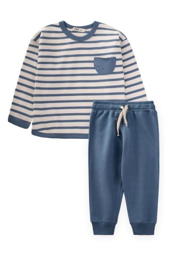 Striped Sweatshirt Set for Ages 1-7 Indigo Blue